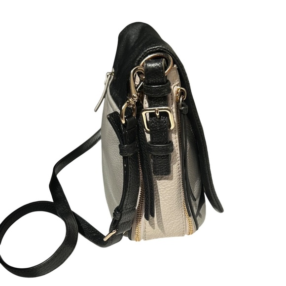 Kate Spade Black & Gray Leather Expandable Crossbody Bag - Picture 3 of 14